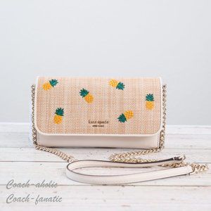 NWT Kate Spade Darcy Pineapple Embroidered Bucket Bag Crossbody